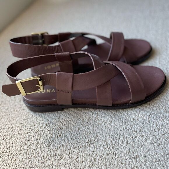 🇫🇷 Jonak Paris Chocolate Wenda leather sandals - Picture 4 of 9